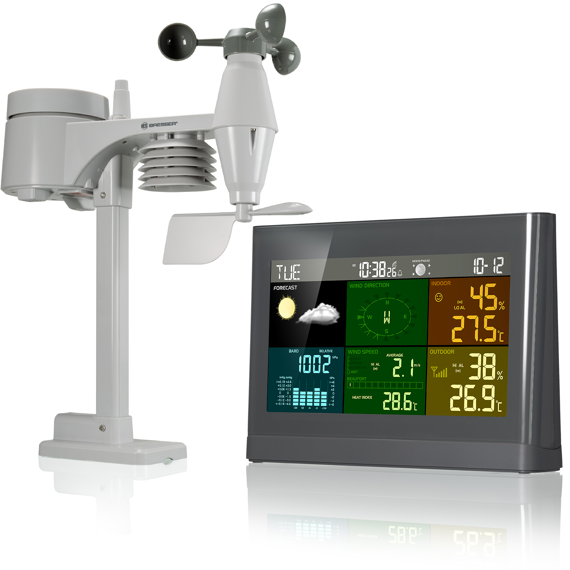 BRESSER 5-in-1 Comfort Weercenter met Kleurendisplay