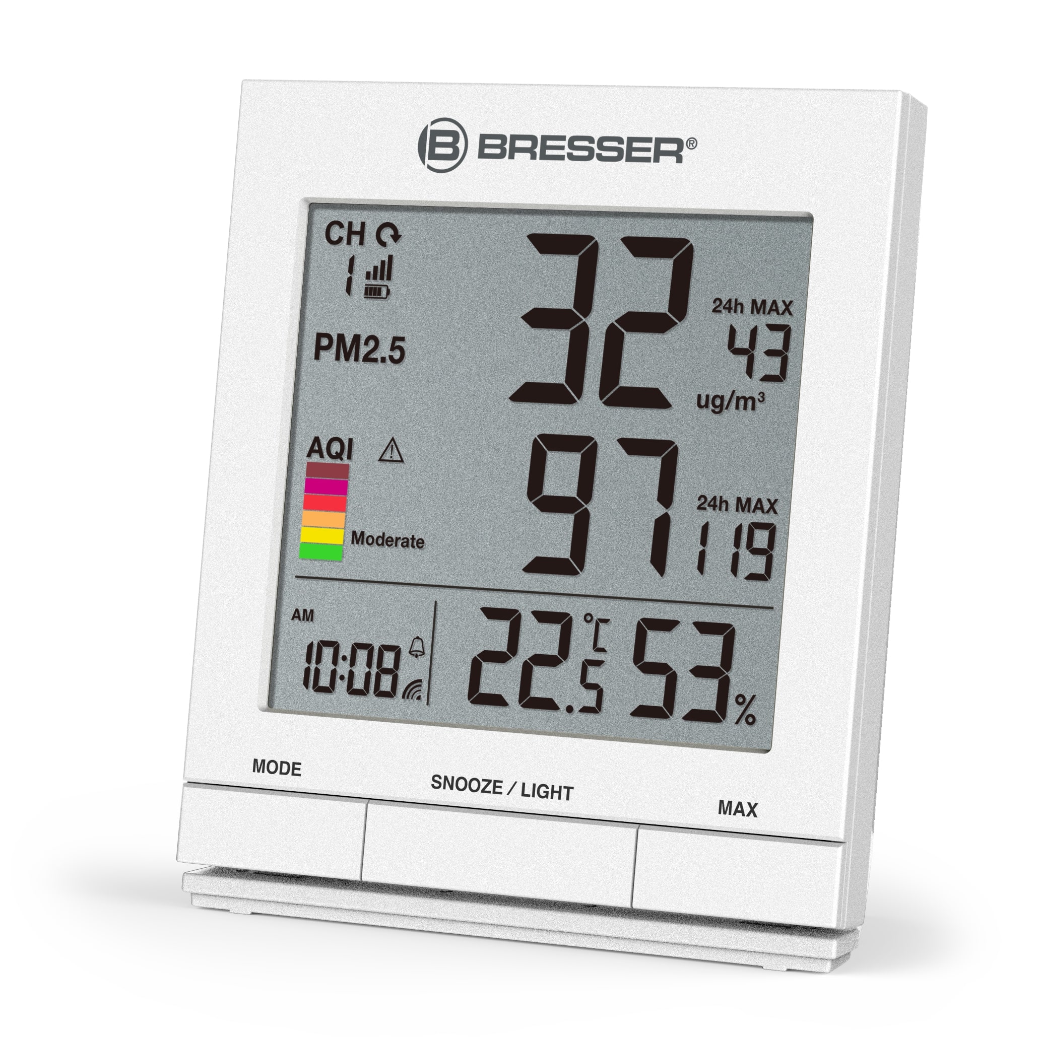 BRESSER PM2,5/PM10-Feinstaubmessgerät mit Funksensor (Refurbished)