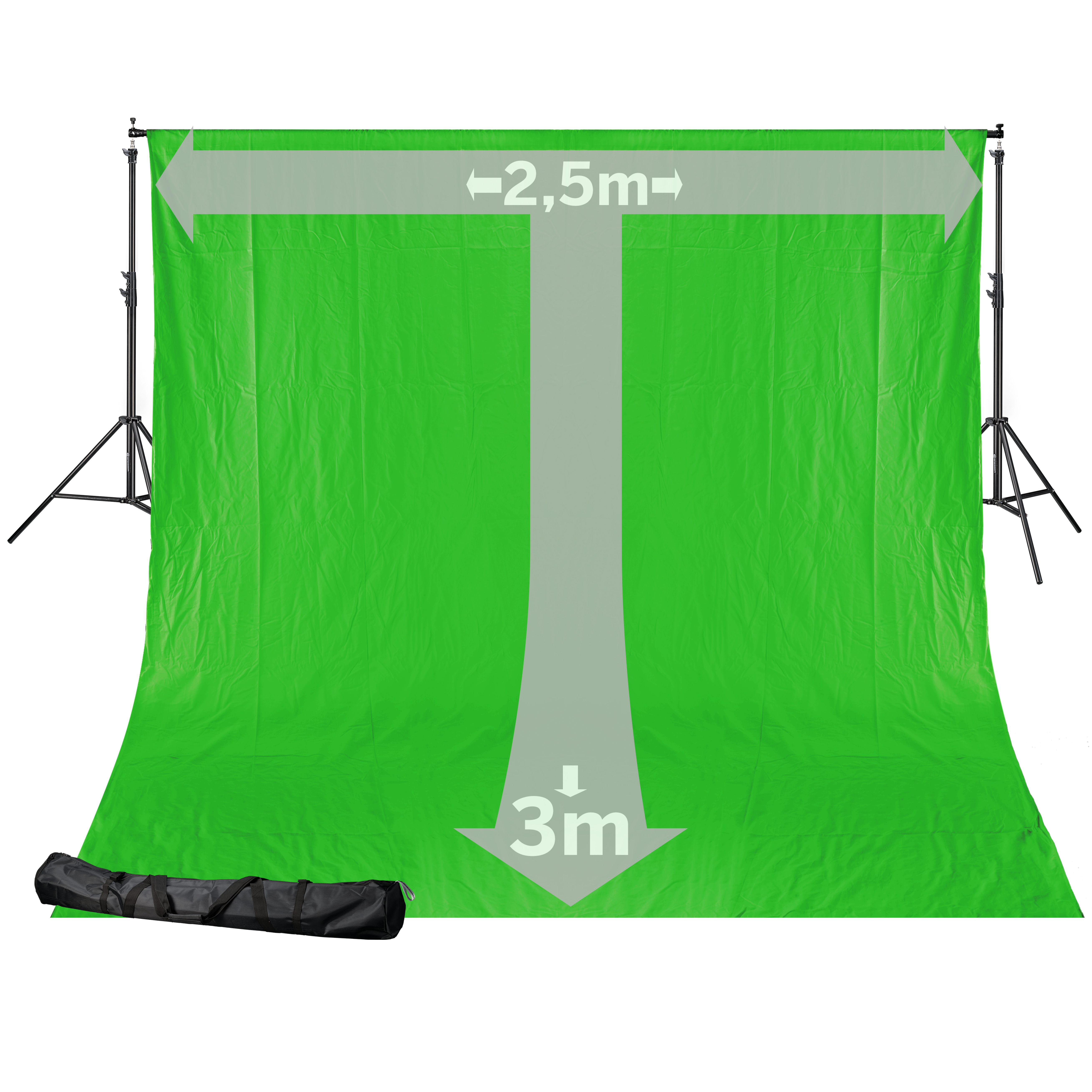 BRESSER BR-D24 Support + 2.5x3m Doek Chroma Groen 