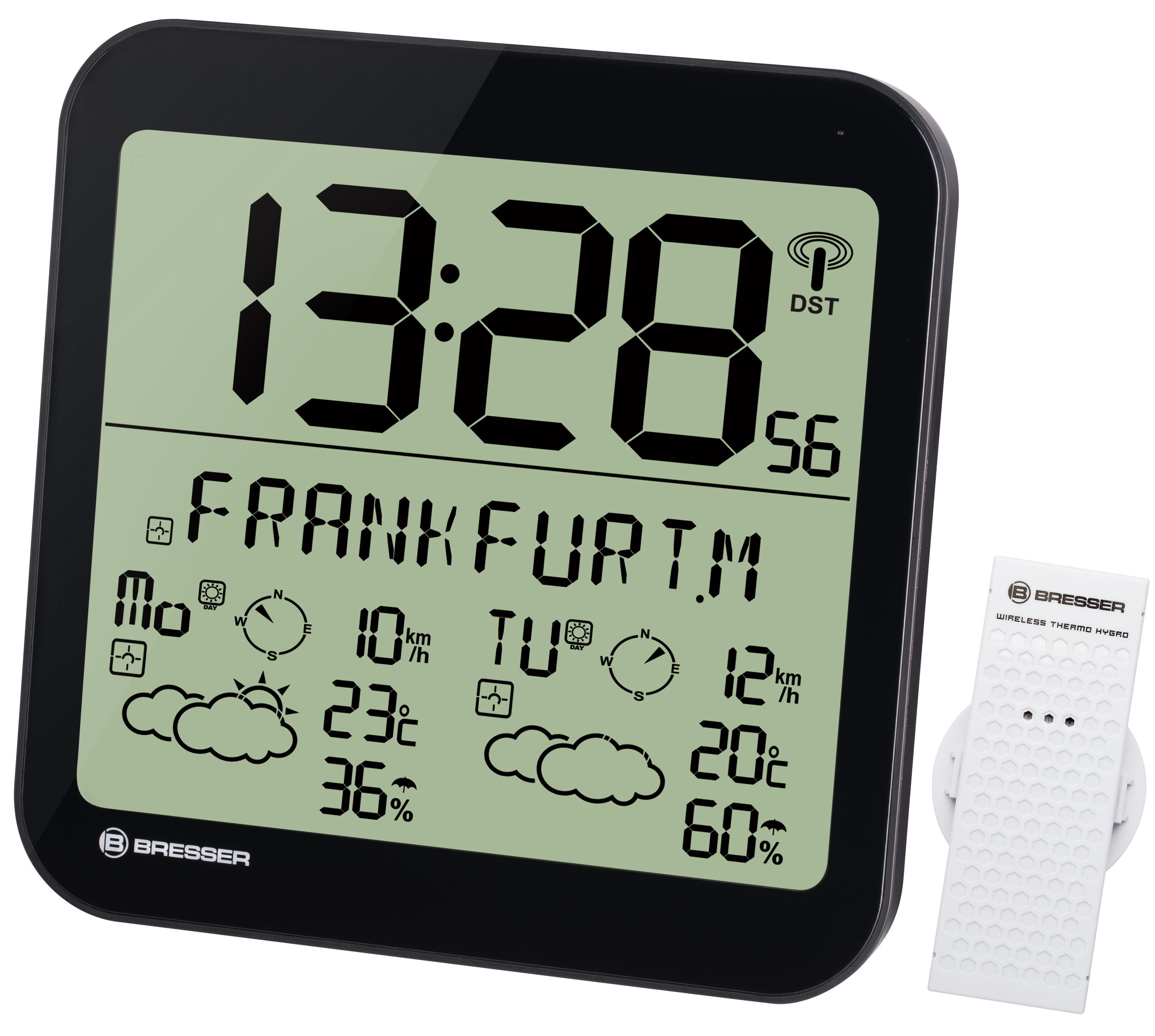 BRESSER MyTime Meteotime LCD weer-wandklok