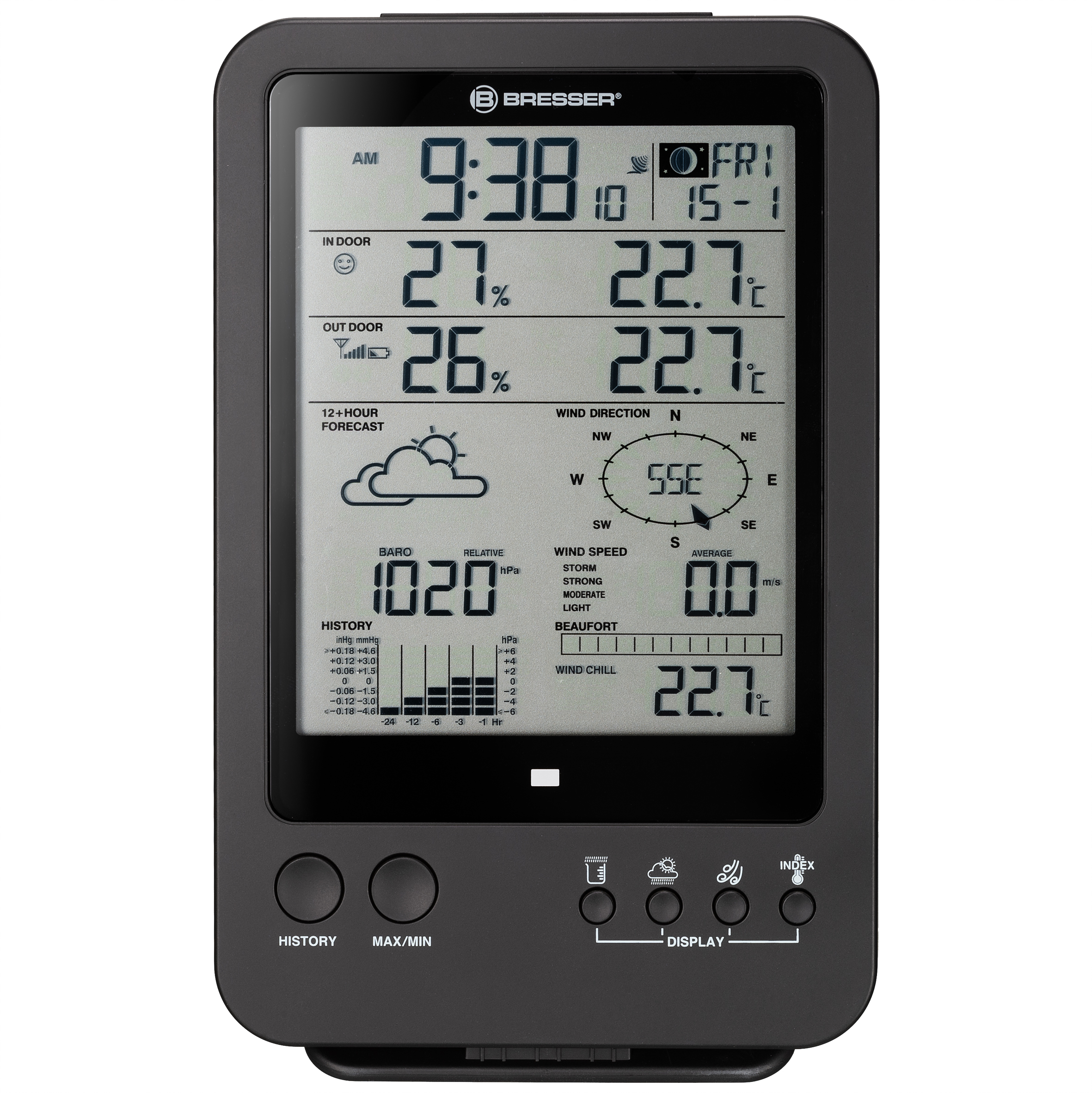 BRESSER Weather Center 5-in-1 zwart