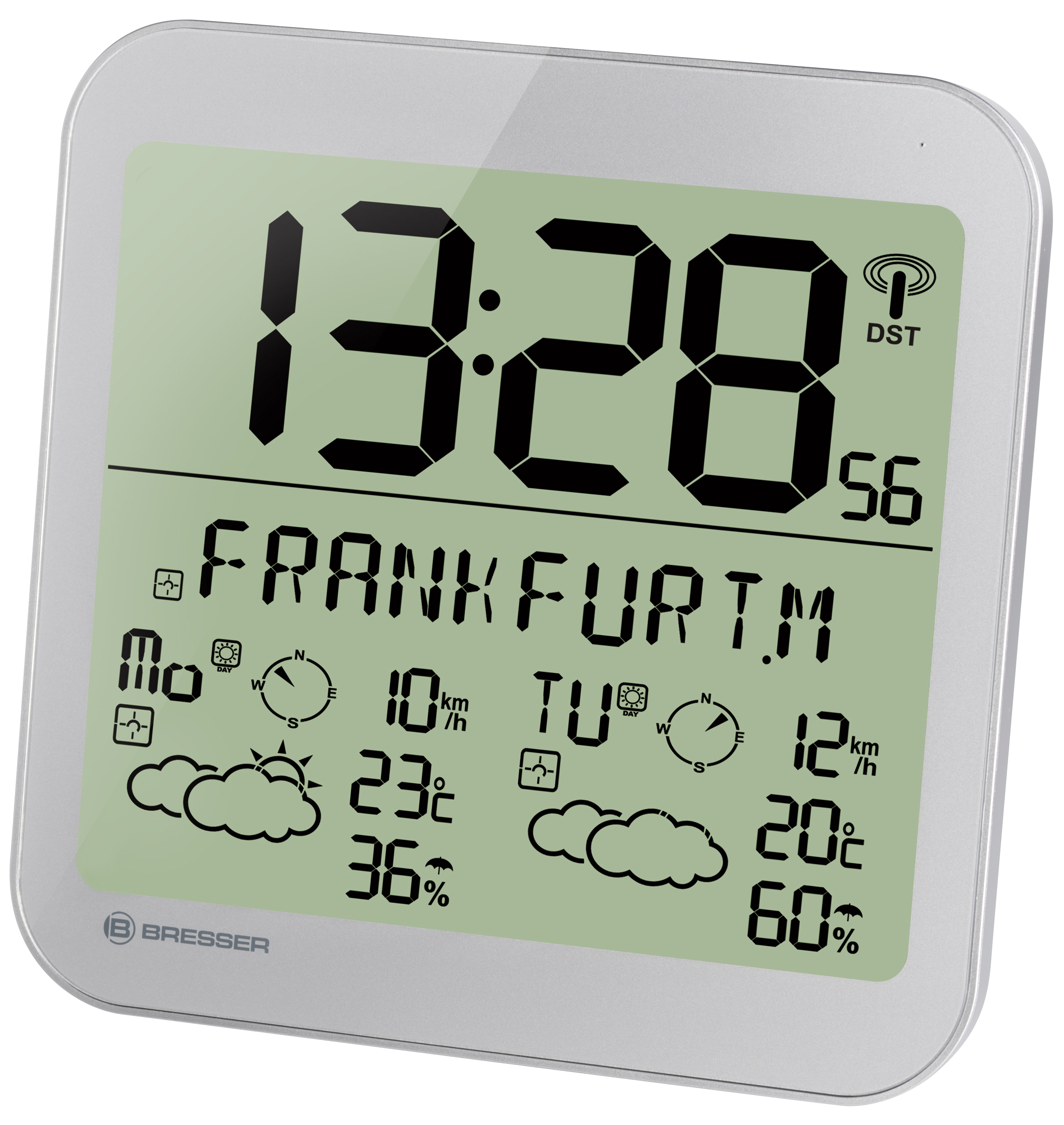 BRESSER MyTime Meteotime LCD weer-wandklok