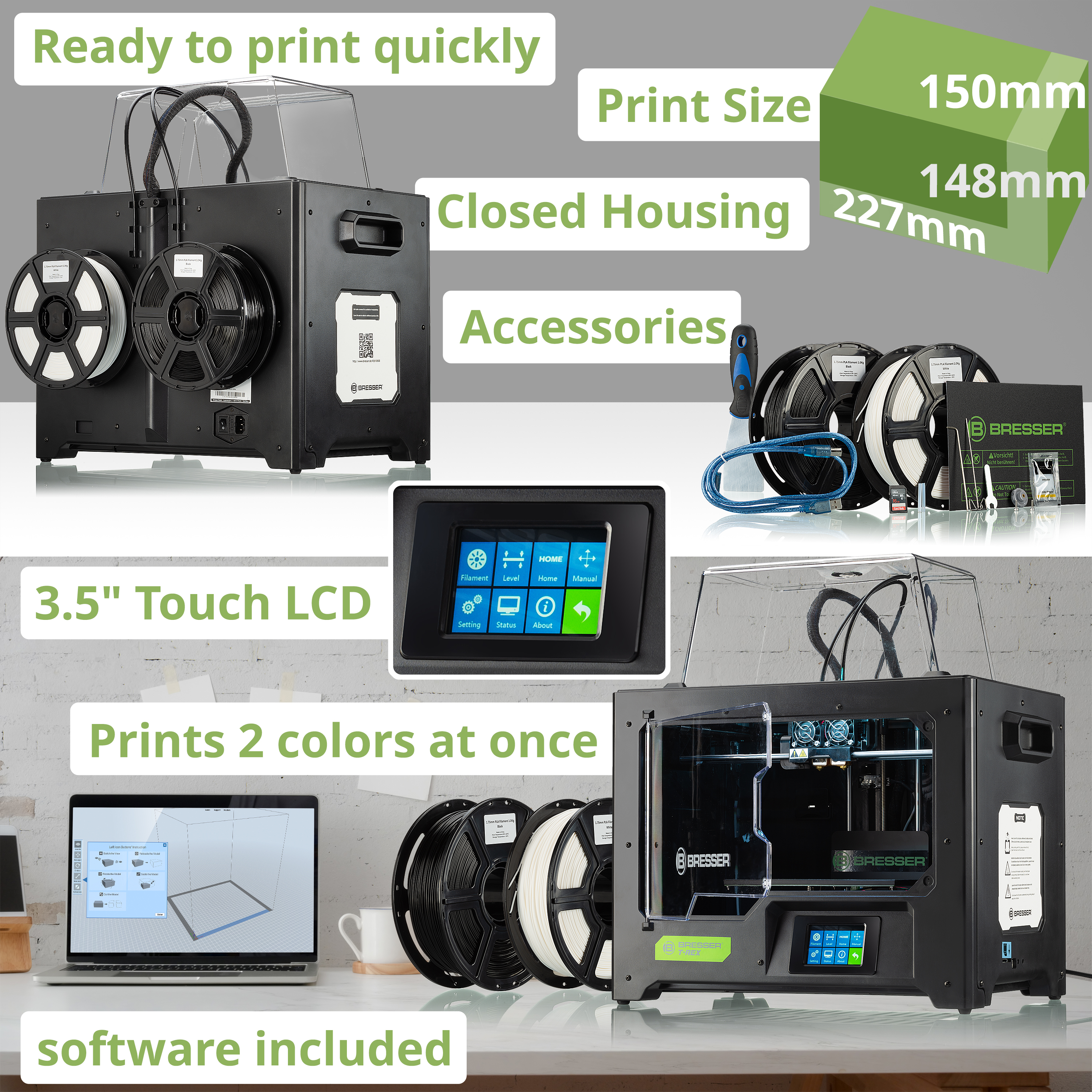 BRESSER T-REX WIFI 3D Printer 