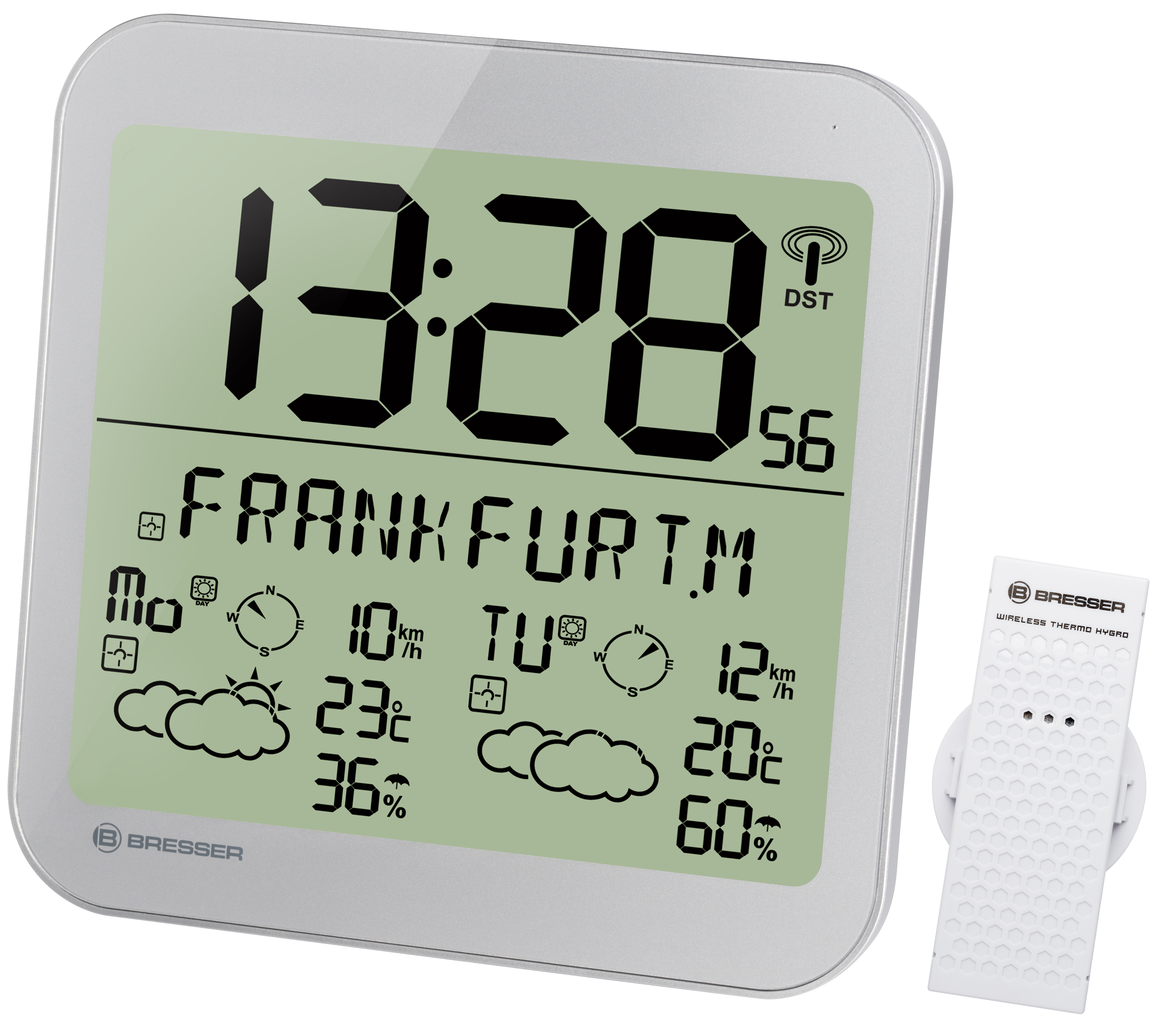 BRESSER MyTime Meteotime LCD weer-wandklok