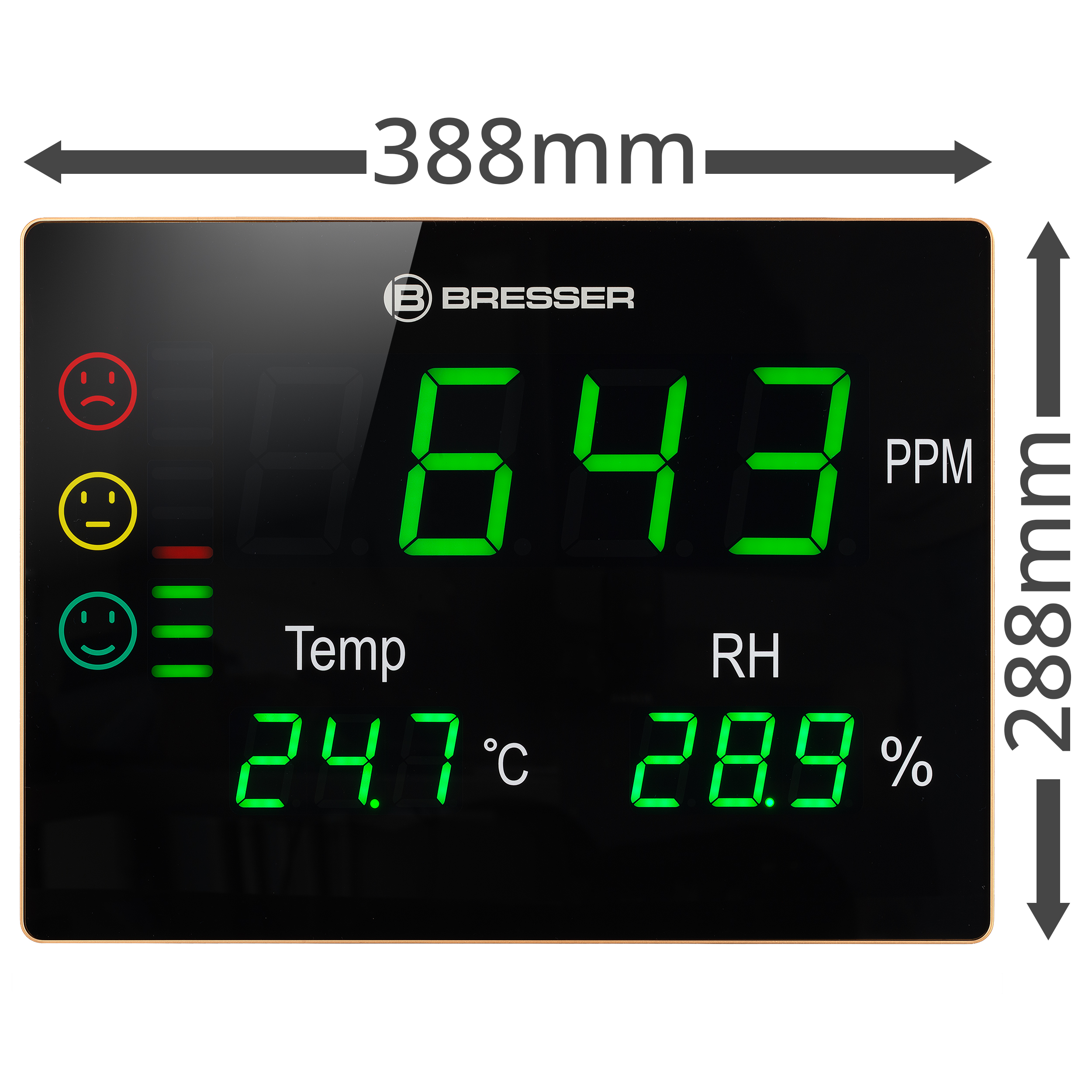  BRESSER CO2-meter Smile XXL met verkeerslicht en extra groot led-display