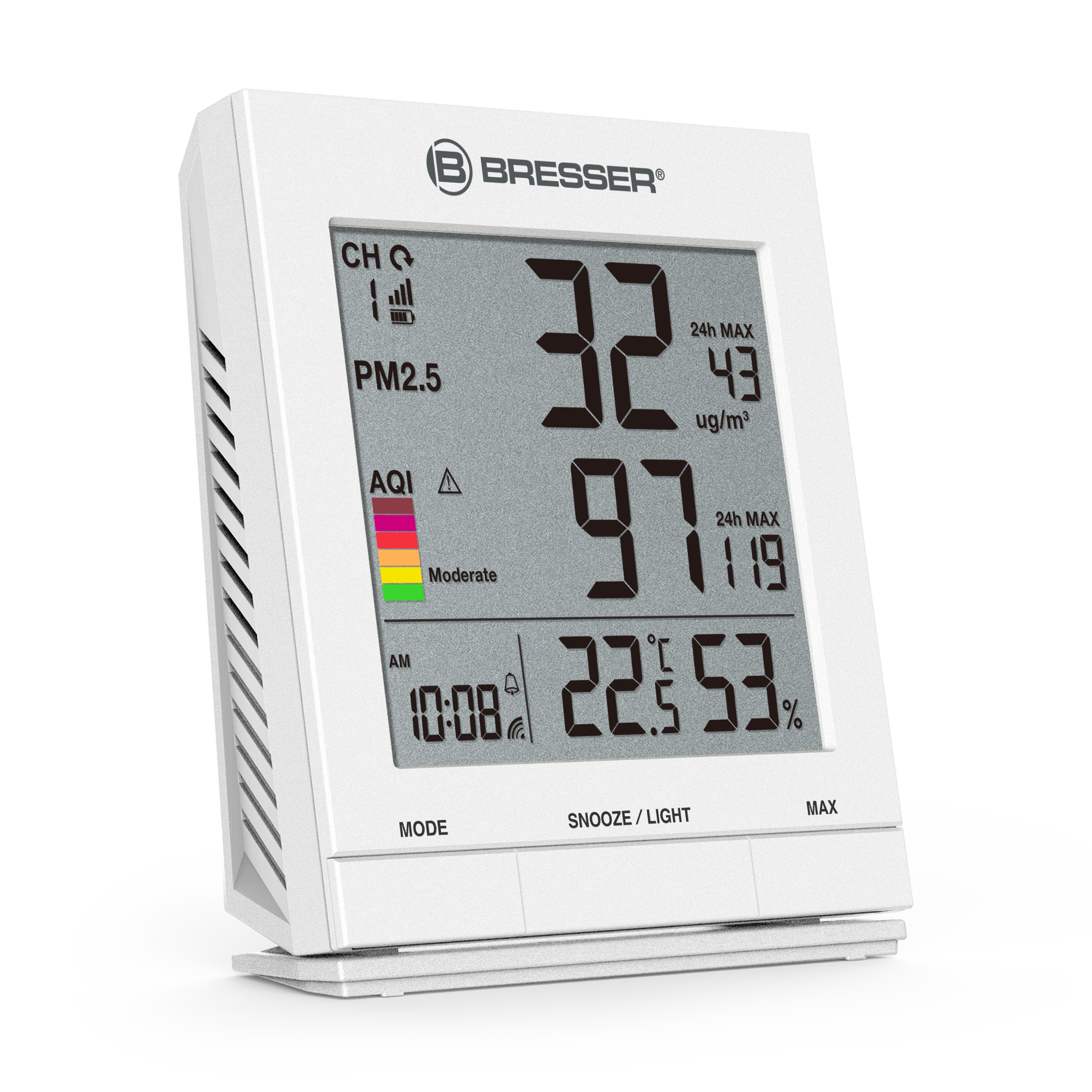 BRESSER PM 2,5 / PM 10 Fijnstofmonitor met draadloze sensor