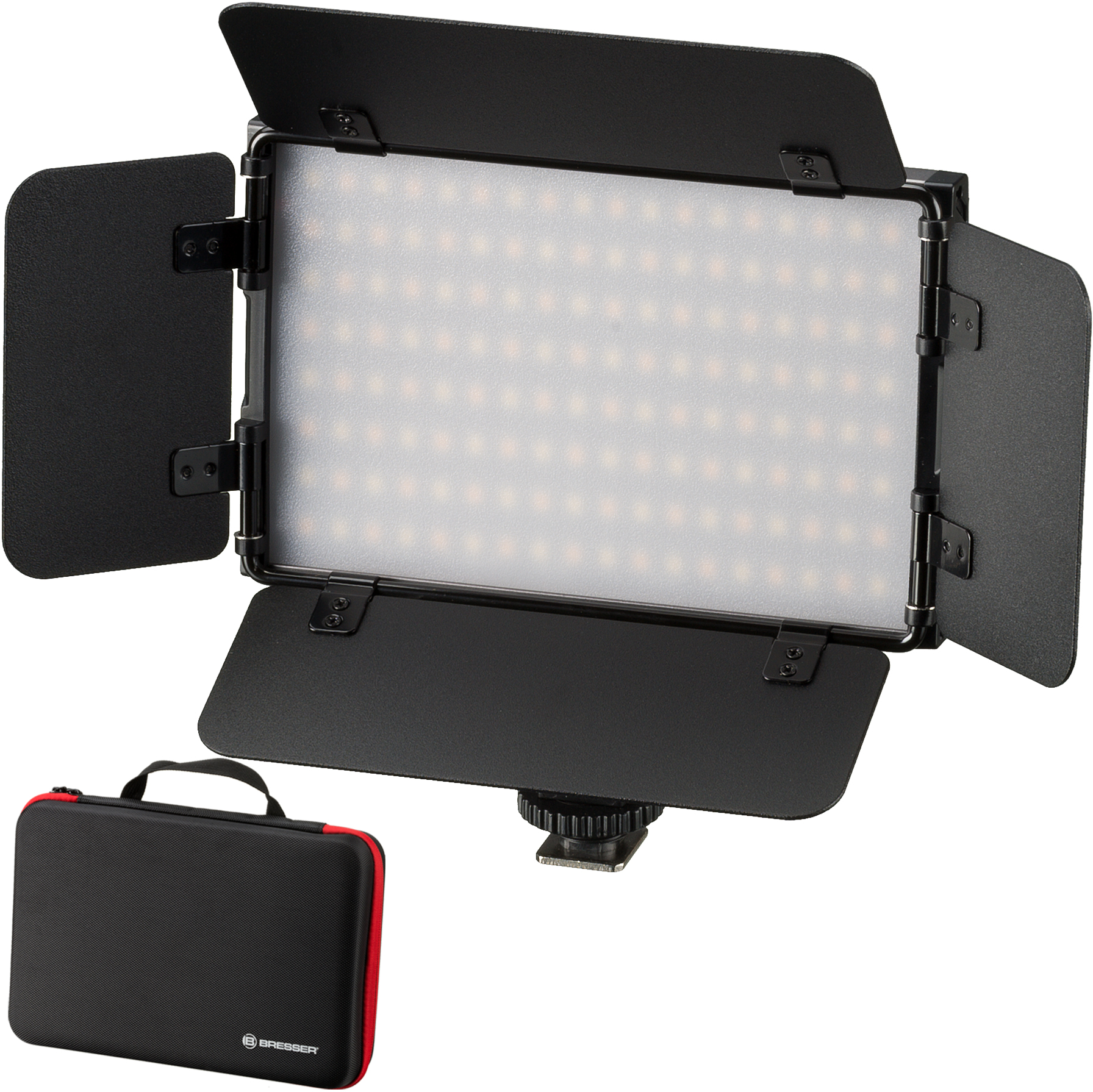 BRESSER PT 15B -II LED Bi-Color set met Kleppenset, Accu, Netvoeding en tas