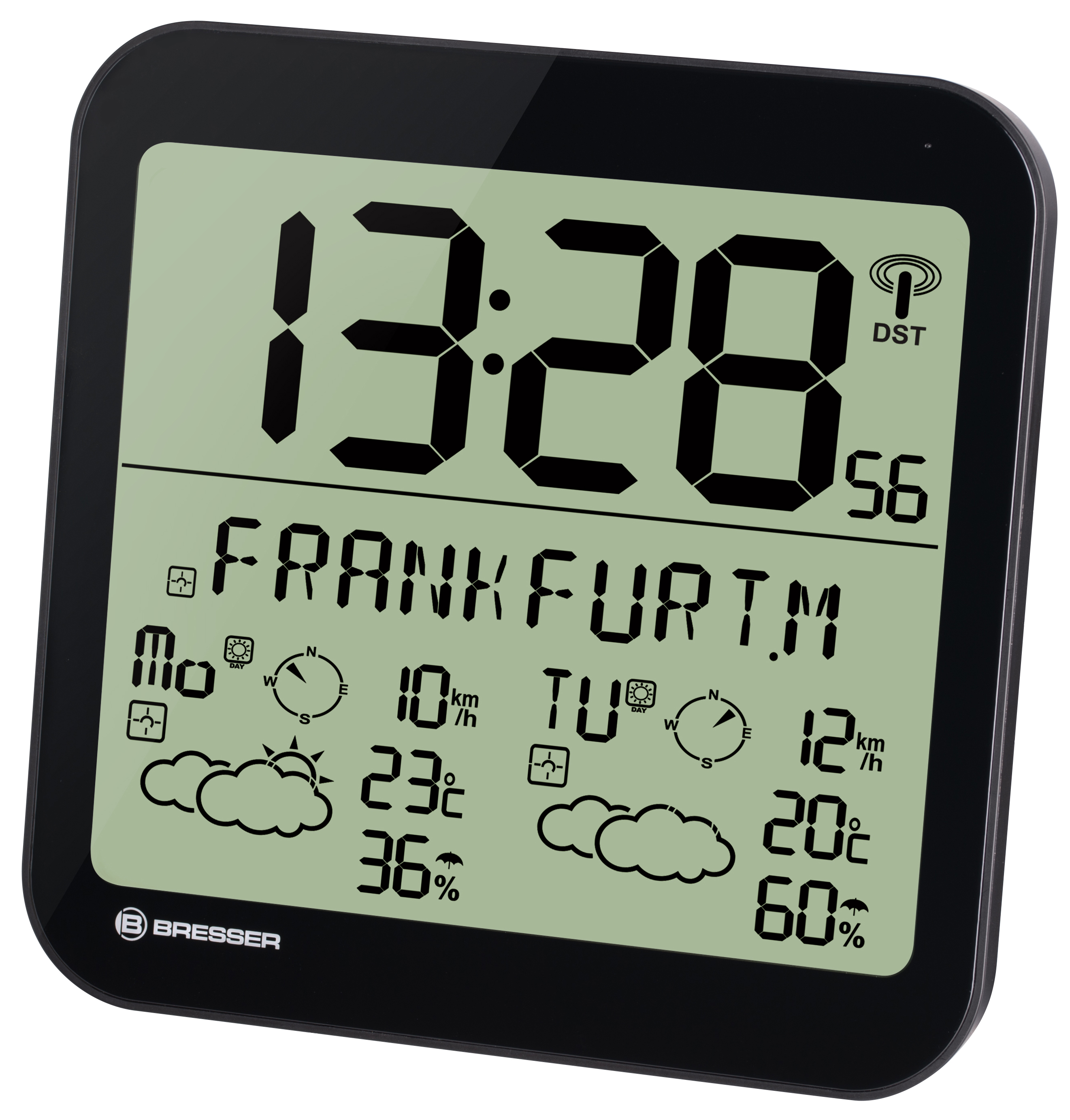 BRESSER MyTime Meteotime LCD weer-wandklok