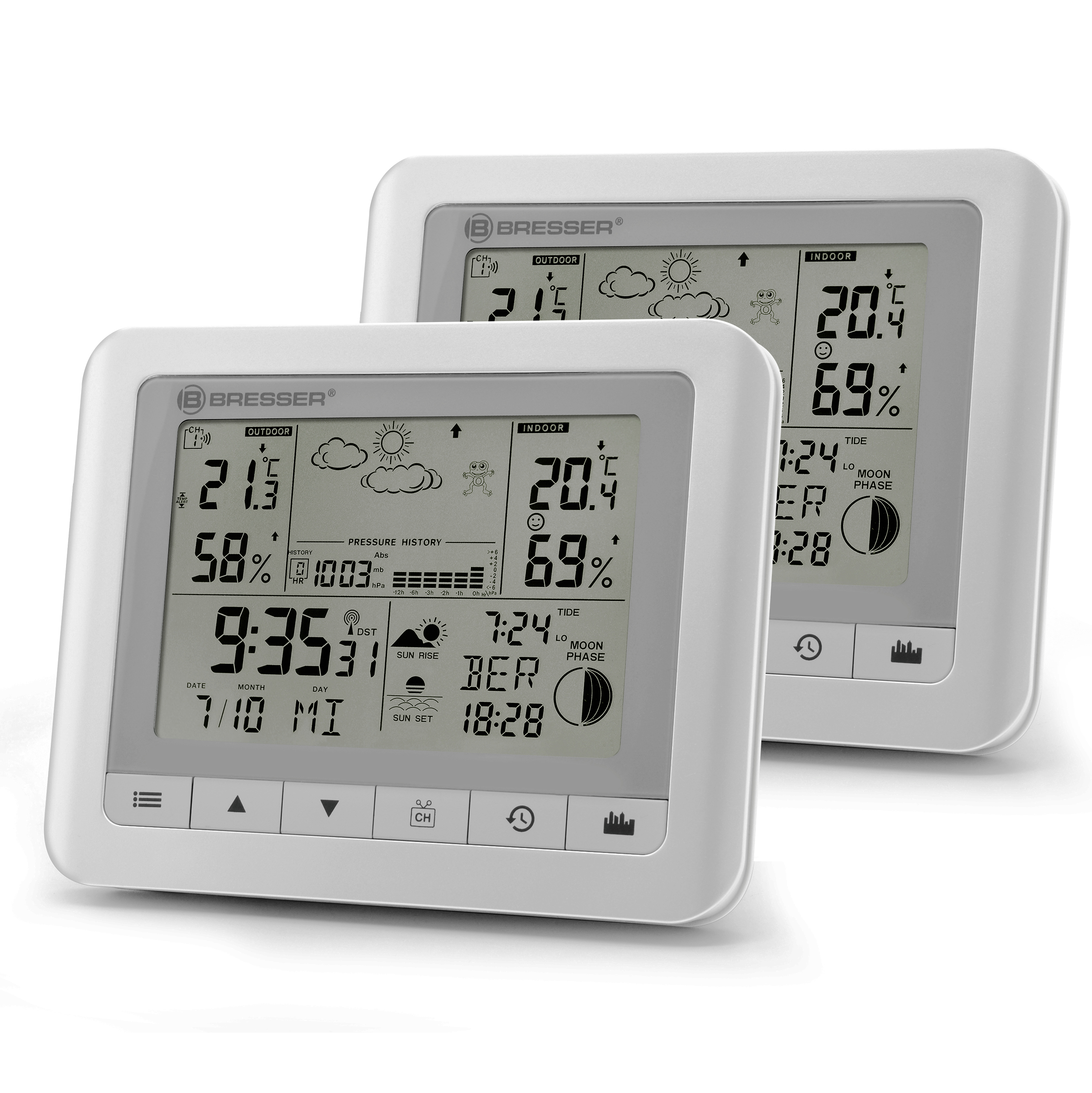 BRESSER Weerstation Clima Trend WF wit set van 2