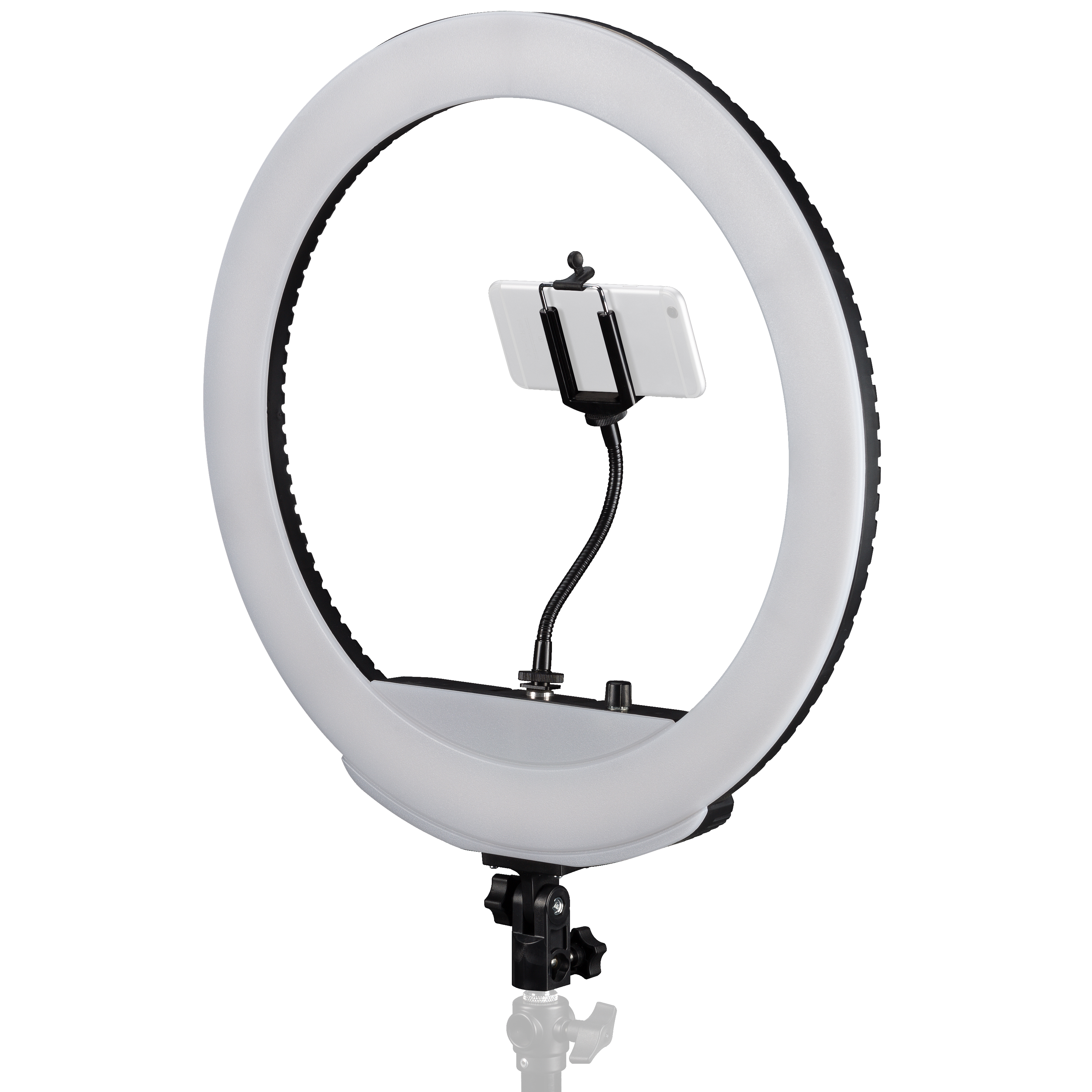 BRESSER MM-26AB Bi-Color LED Ringlicht 48W dimmbar mit Smartphonehalter und Fernauslöser (Refurbished)