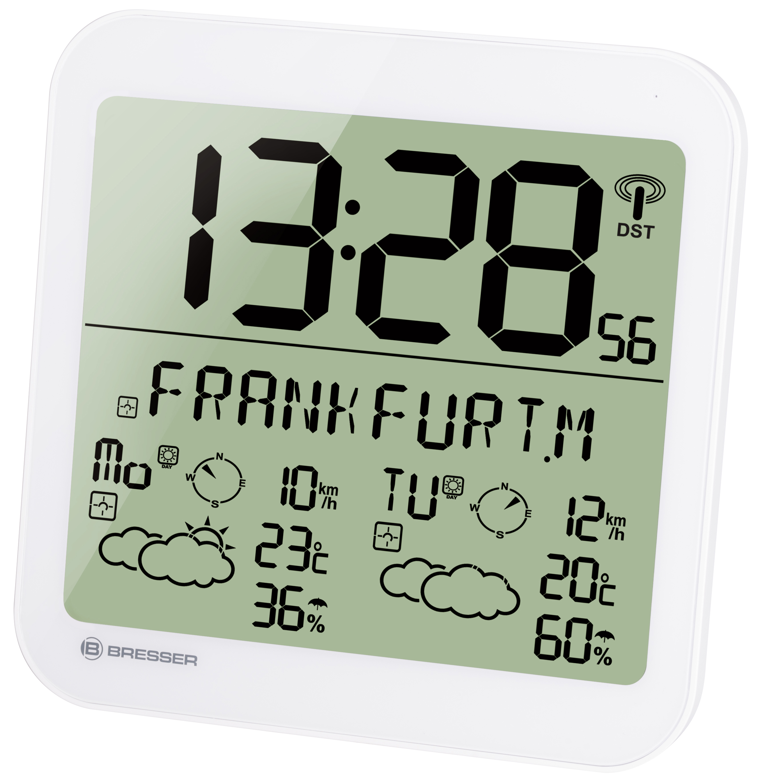 BRESSER MyTime Meteotime LCD weer-wandklok