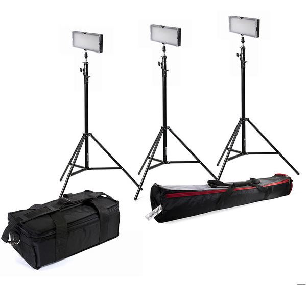 BRESSER SL-360 LED Set (3x LED en 3x Statief)