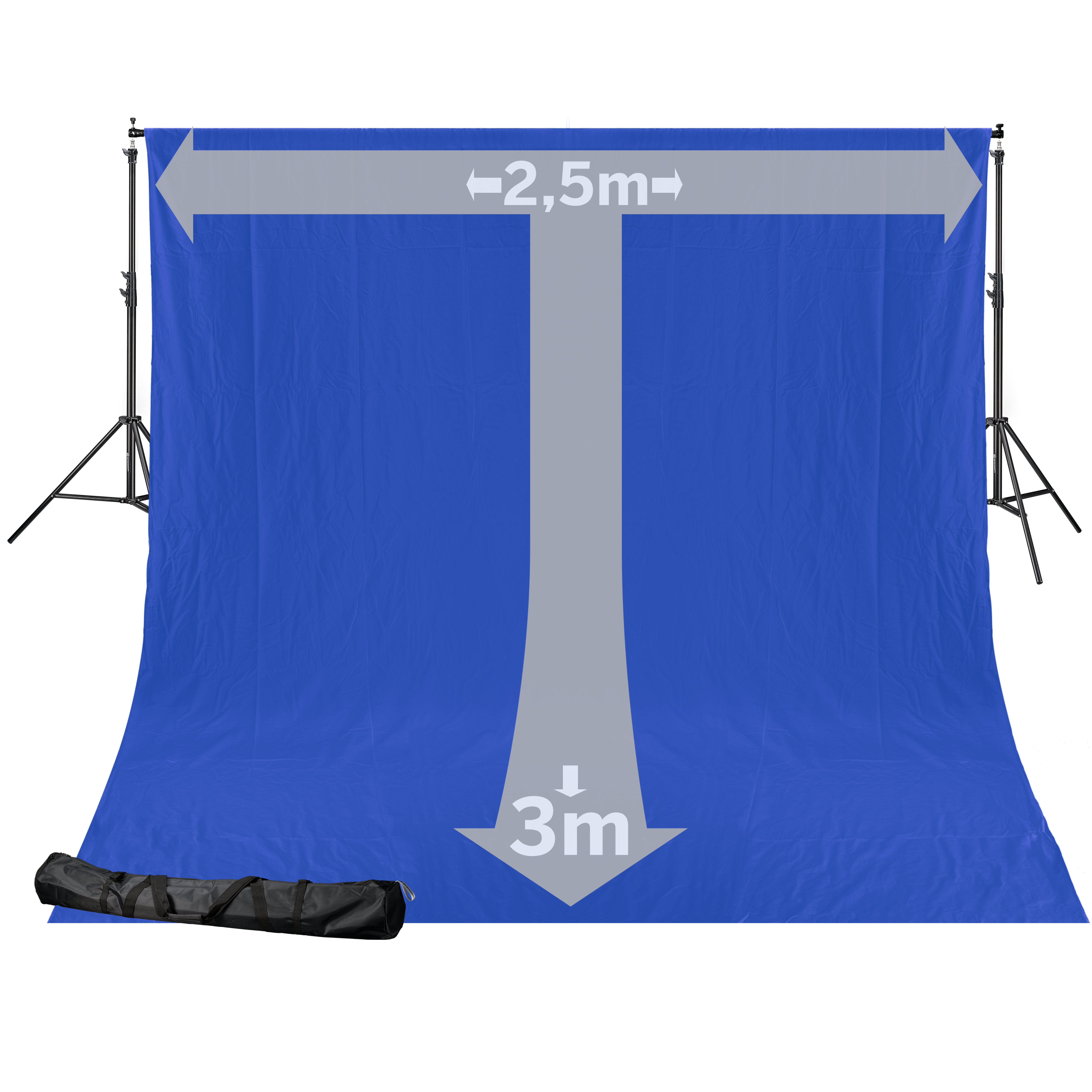 BRESSER BR-D24 Support + 2.5x3m Doek Chroma Blauw  