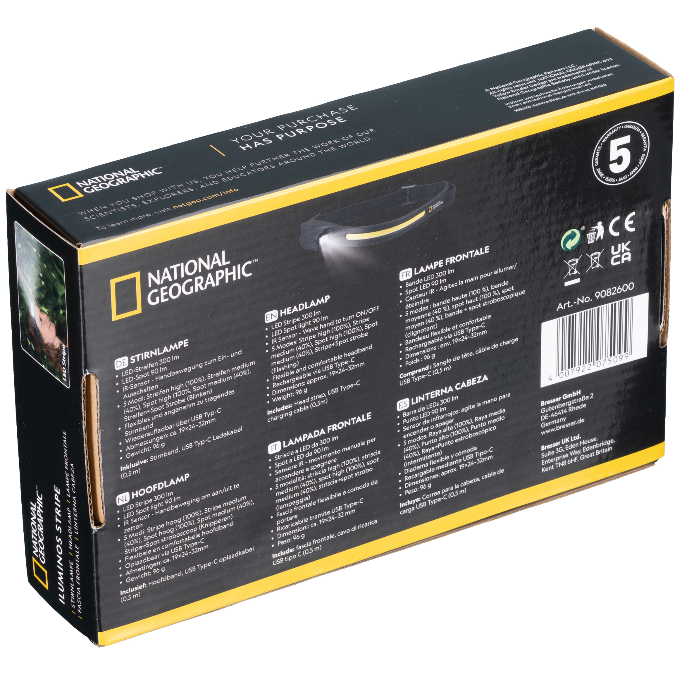 NATIONAL GEOGRAPHIC Iluminos Stripe hoofdlamp met ledstrip