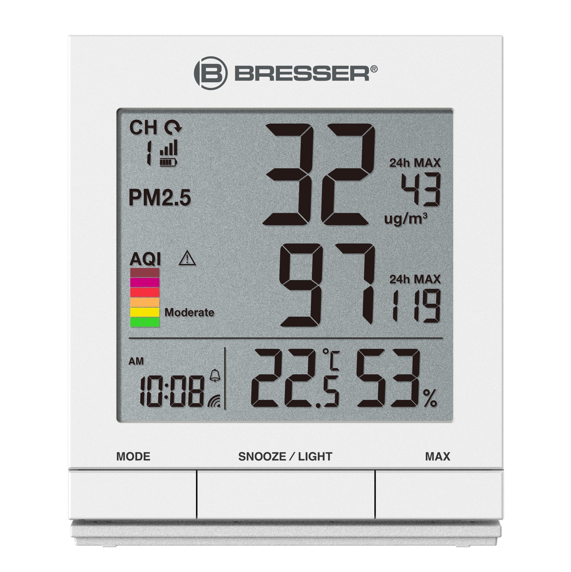 BRESSER PM2,5/PM10-Feinstaubmessgerät mit Funksensor (Refurbished)