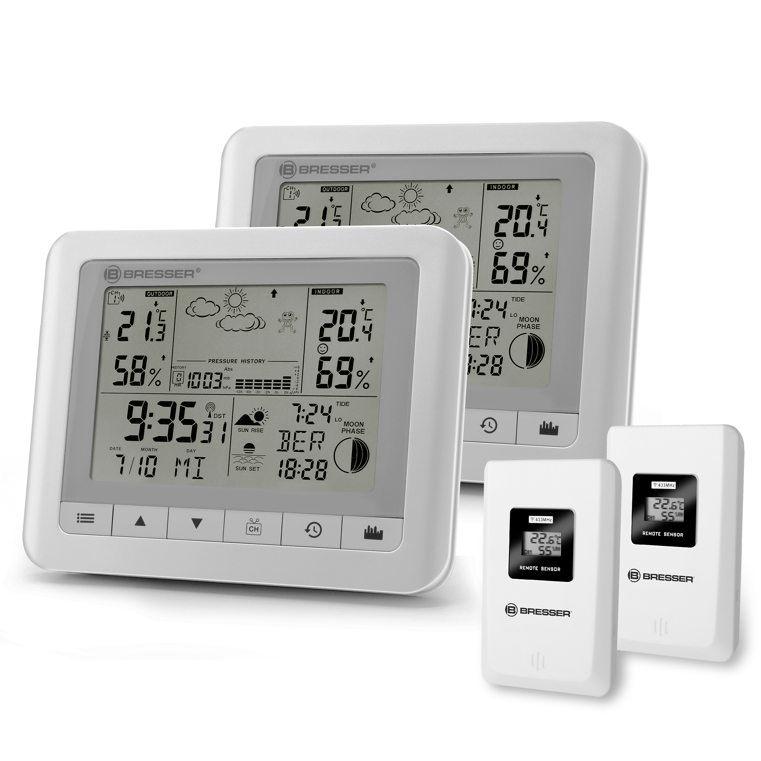 BRESSER Weerstation Clima Trend WF wit set van 2