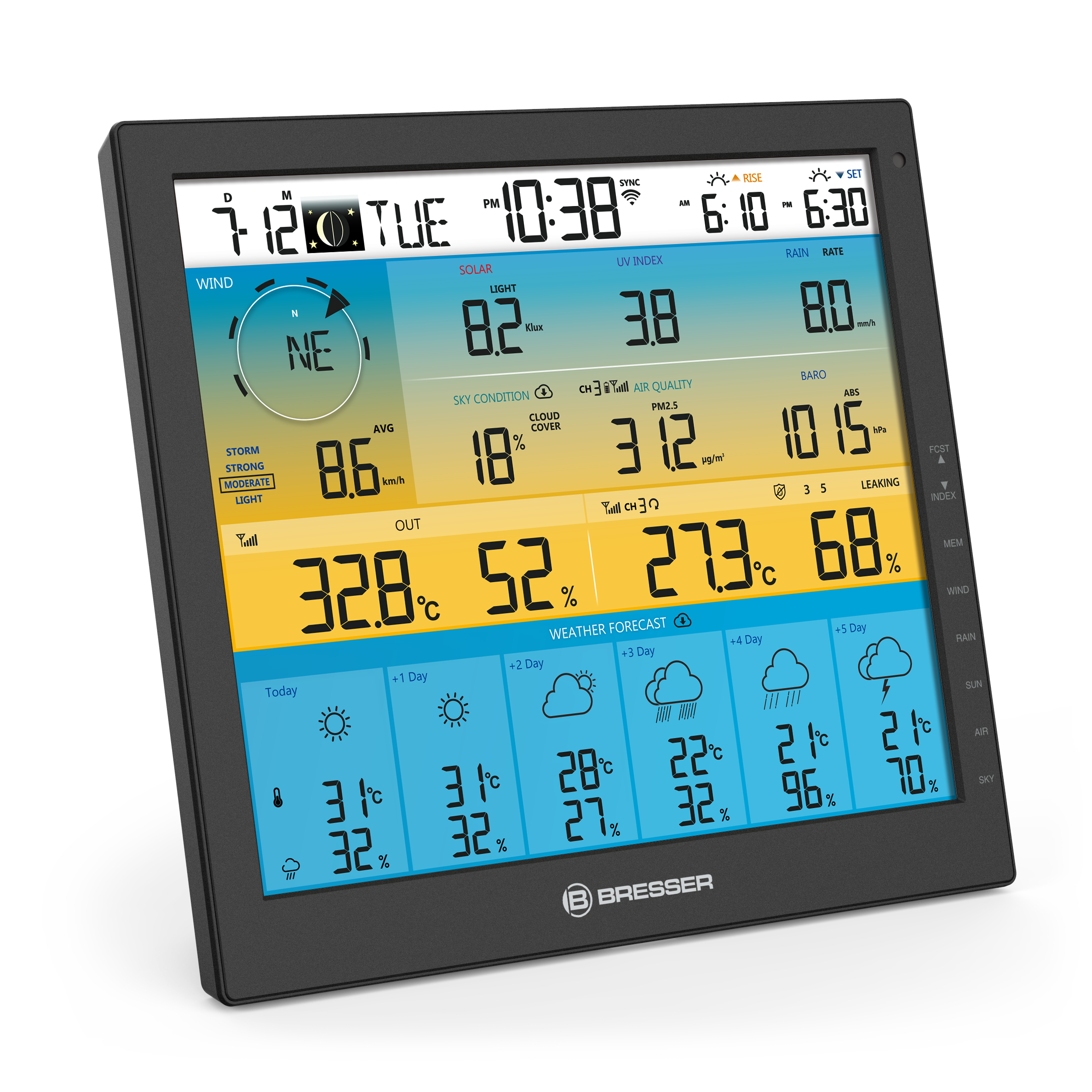 BRESSER 6-daags 4CAST PRO SF WiFi-weerstation met 7-in-1 solar