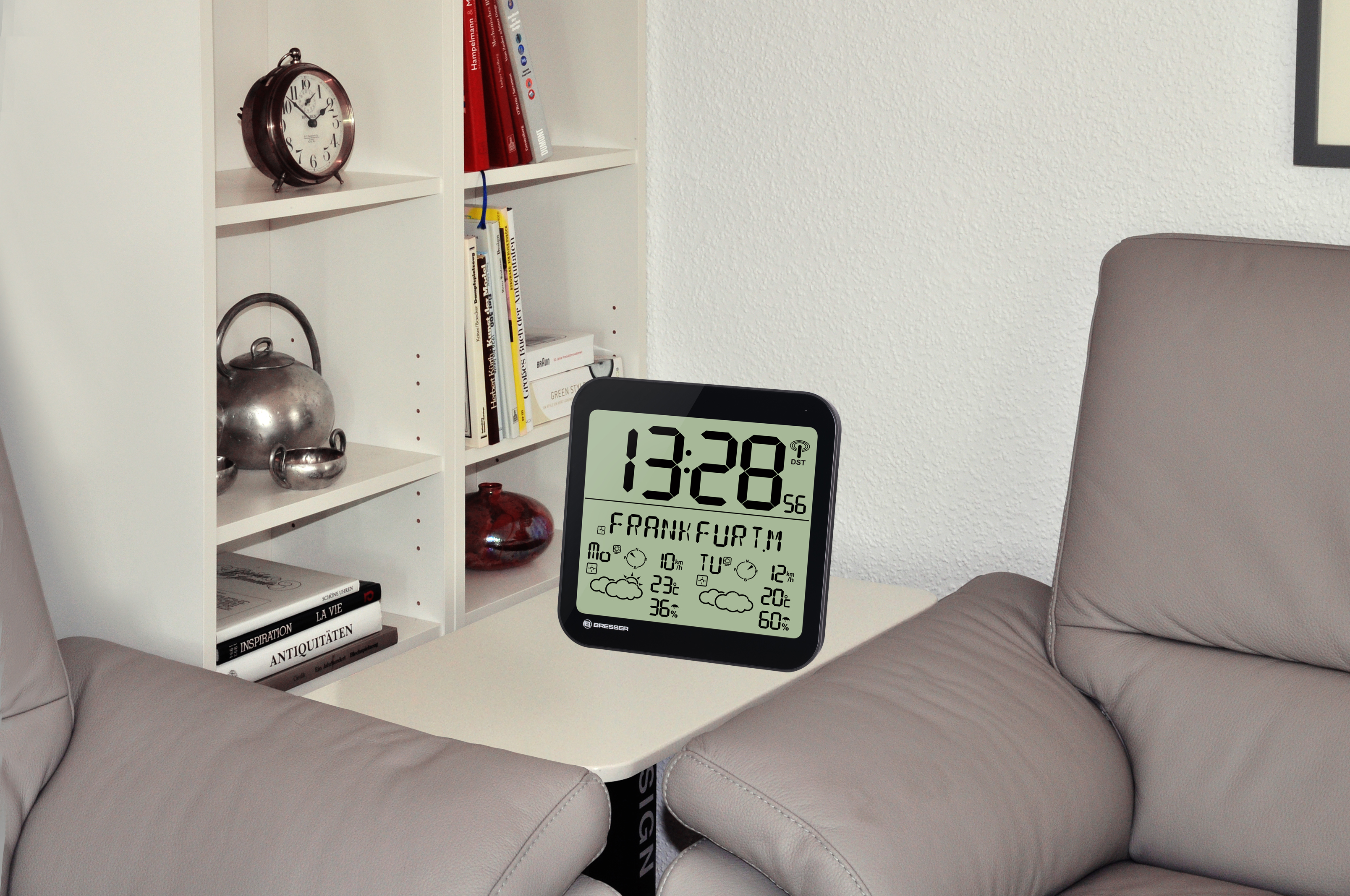 BRESSER MyTime Meteotime LCD weer-wandklok