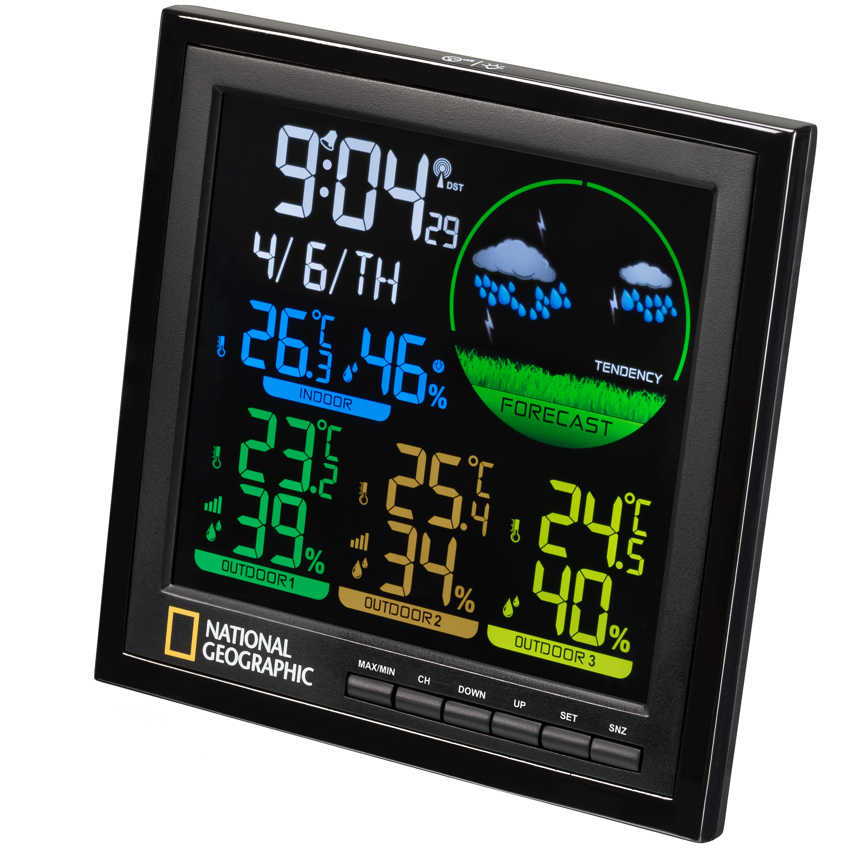 NATIONAL GEOGRAPHIC VA Farb Wetterstation 4 Messbereiche schwarz (Refurbished)