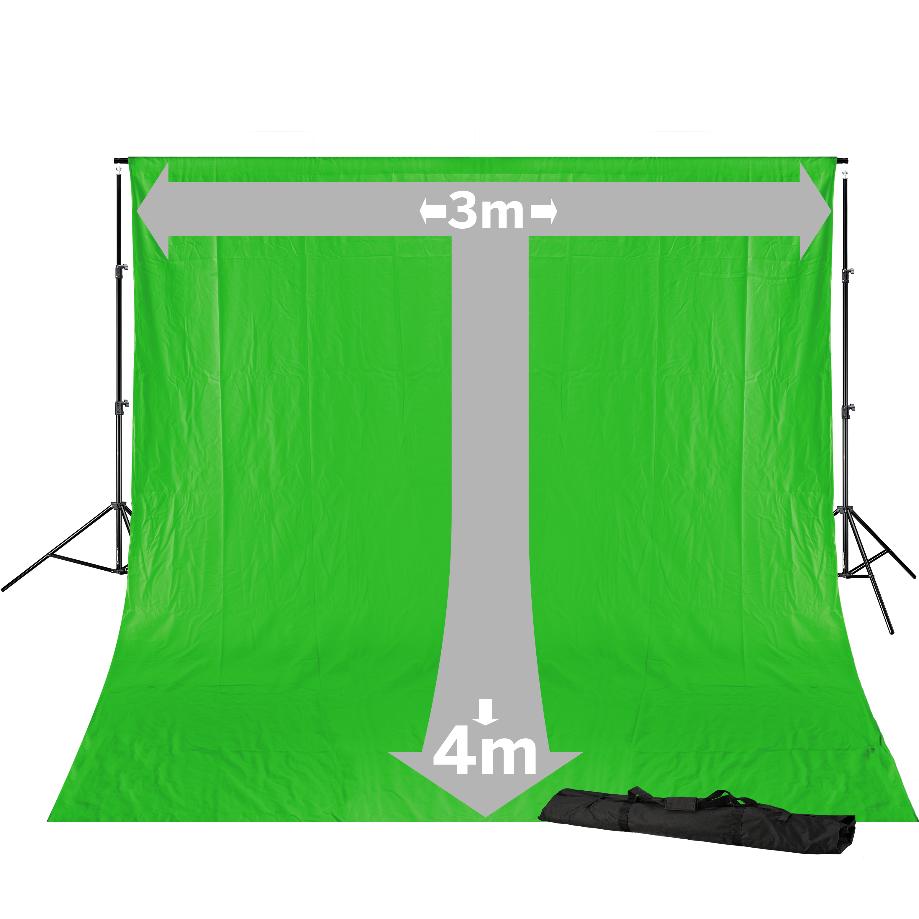  BRESSER BR-D23 Achtergrond System + Doek 3 x 4m Chromakey Groen  