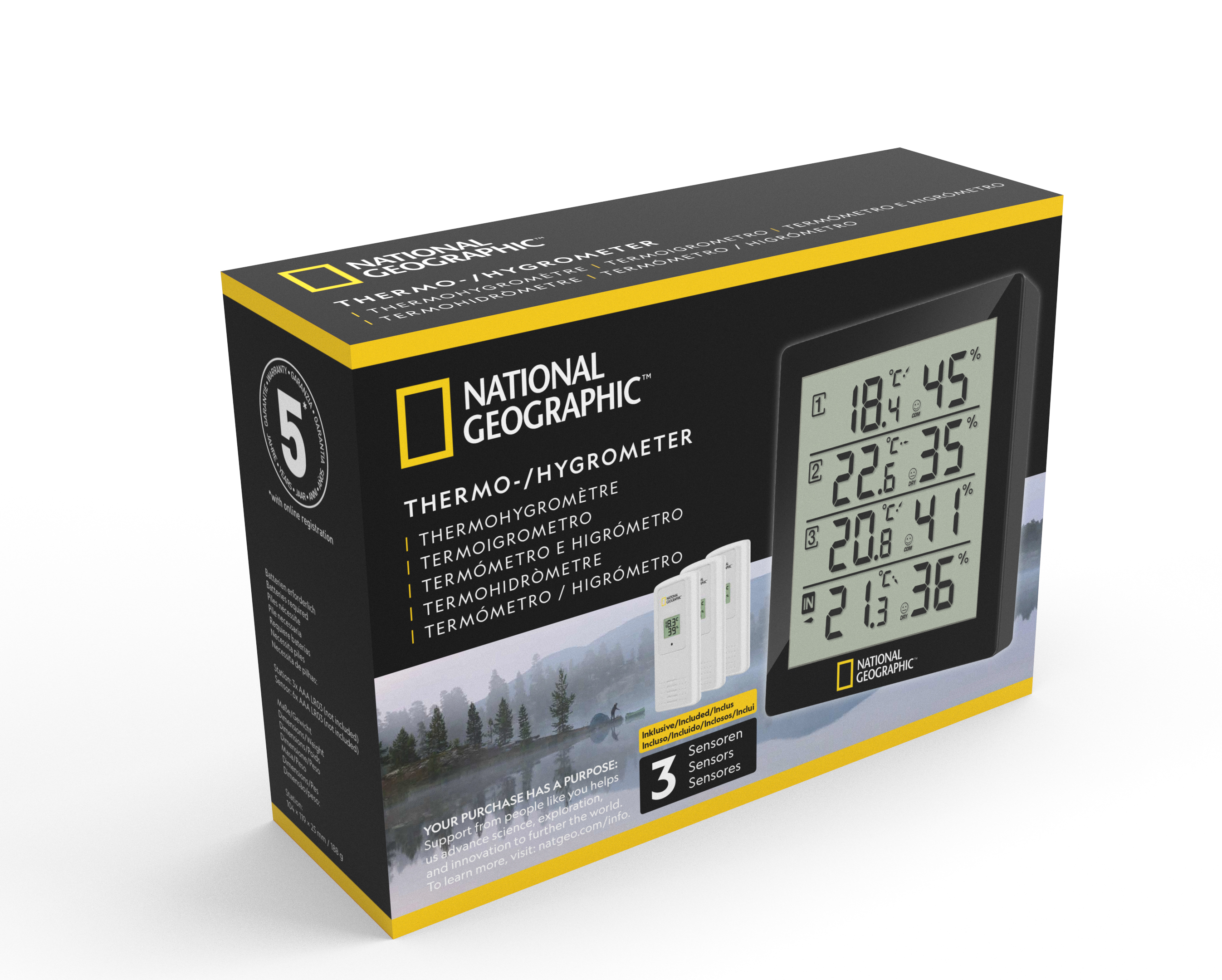 NATIONAL GEOGRAPHIC Thermo-hygrometer black 4 measurement results