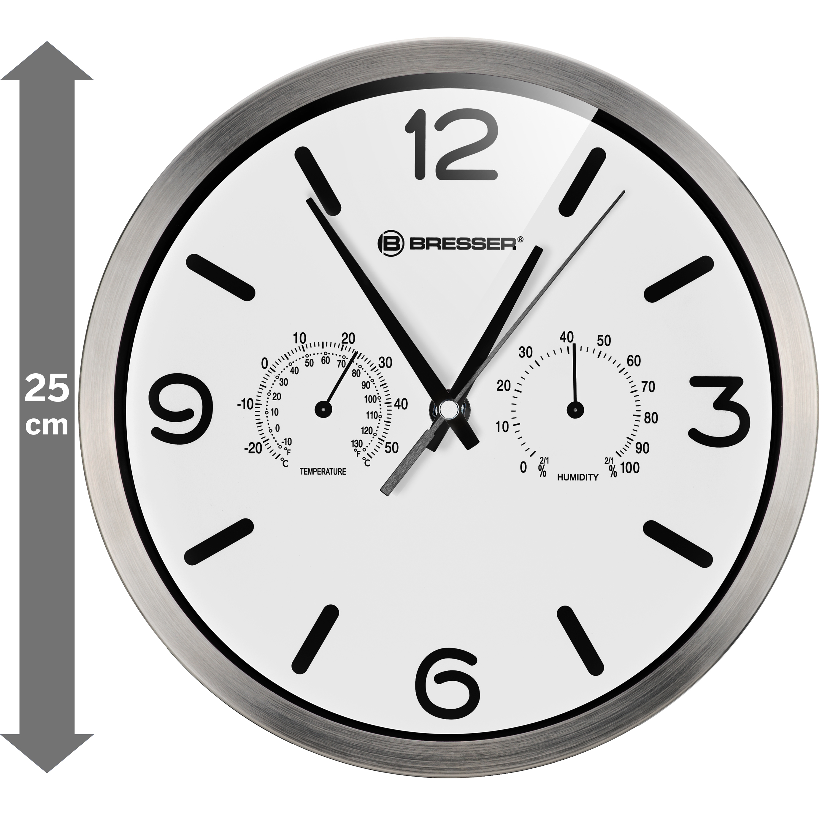 BRESSER MyTime DCF thermo/hygro wandklok 25cm