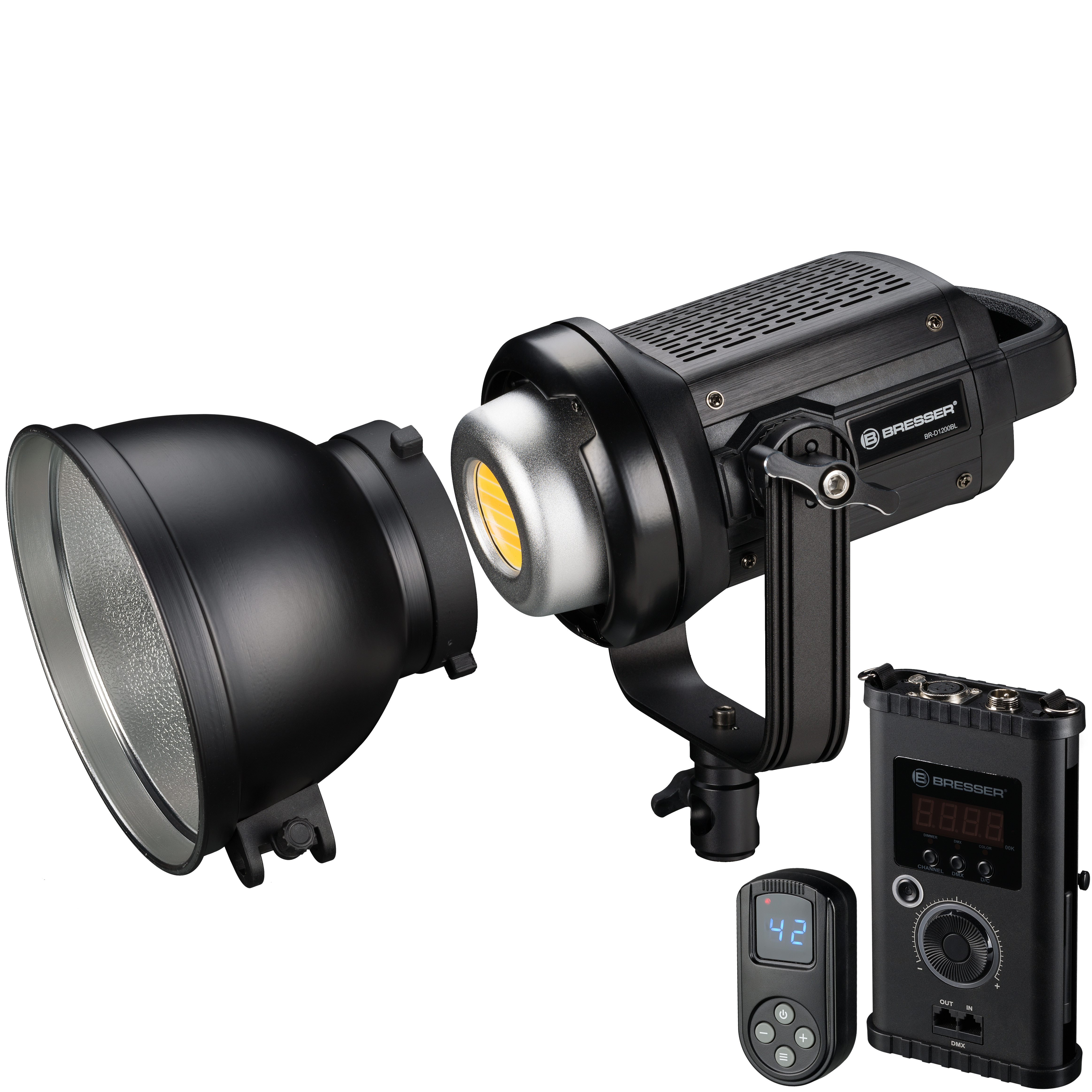 BRESSER LED continu licht COB BR-D1200BL Bi-Color en remote control 